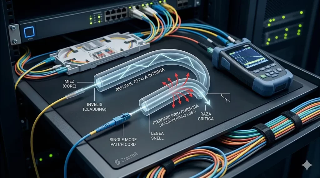 pierdere prin curbura patch cord fibra optica telekom
