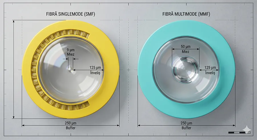 comparatie fibra optica singlemode si multimode