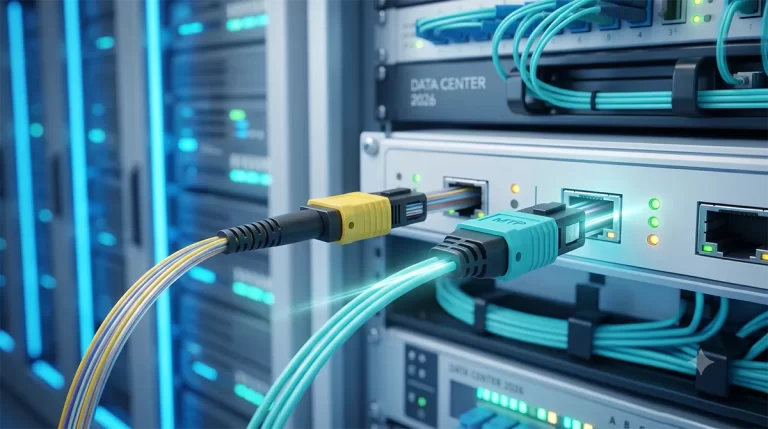 MPO vs MTP in acelasi port din switch echipament fibra optica